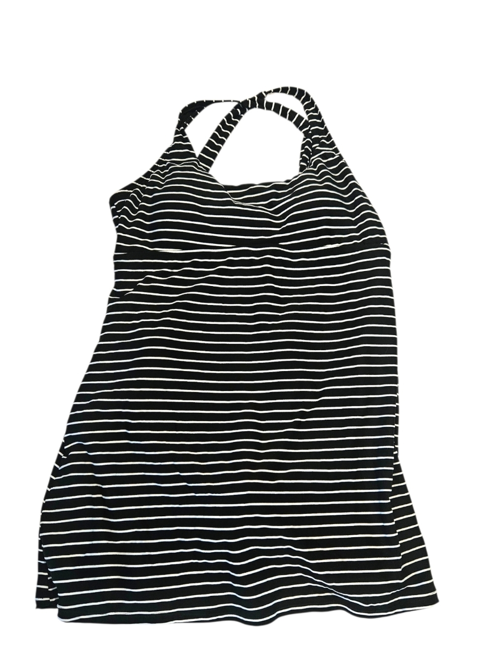 Lands End Striped Swim Dress Size Large